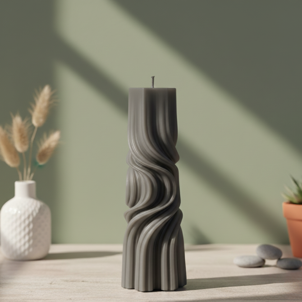 Spiral Column Swirl Candle - Sets of 2 & 5