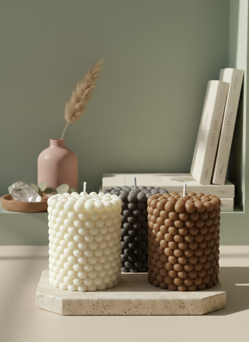Pearl Bubble Candles - Set of 3