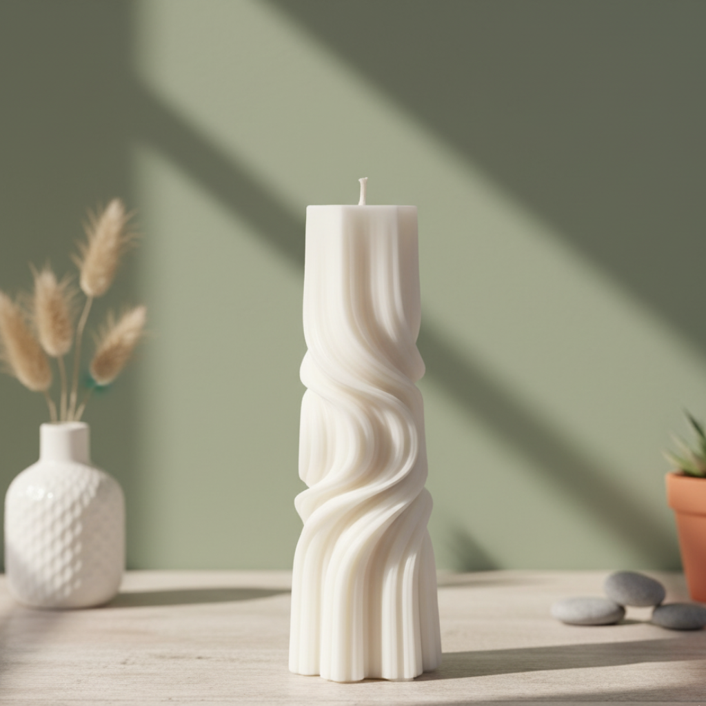 Spiral Column Swirl Candle - Sets of 2 & 5